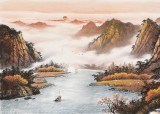 【已售】張慧仁 小六尺《金秋曙色》 廣西山水畫(huà)家協(xié)會(huì)常務(wù)理事