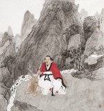 趙開新 四尺斗方《山水清音圖》中美協會員 國家畫院畫家（詢價）