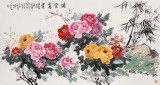 【已售】梁景欣 六尺《滿堂富貴》 青大美院學院派畫家