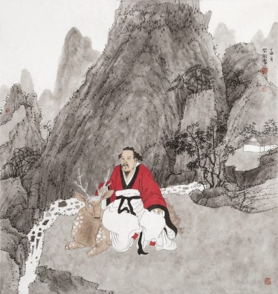 趙開新 四尺斗方《山水清音圖》中美協會員 國家畫院畫家（詢價）