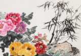 【已售】梁景欣 六尺《滿堂富貴》 青大美院學院派畫家