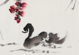 【已售】庾超然 四尺三開《紫藤》 黃鶴樓書畫院院長