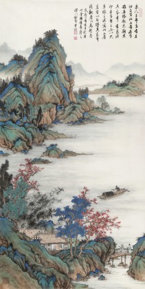【已售】吳顯剛 四尺《山居客至圖》 貴州七星關(guān)美協(xié)主席