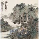 【已售】吳顯剛 四尺斗方《山水清暉圖》 貴州七星關美協主席