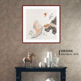 曹建濤 四尺斗方《迎福》 獨具特色水墨人物畫家