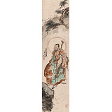 【已售】曹建濤 四尺對開《伏虎羅漢》 獨具特色水墨人物畫家