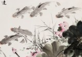 梁景欣 四尺《連年有余》 青大美院學院派畫家