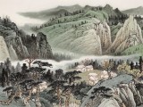 【已售】廖崧越 小六尺《鄉思化云攬青峰》 廣西桂林美協會員