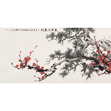 【已售】鄒本財 三尺《歲寒三友圖》 公主嶺市美協(xié)常務副主席