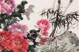 梁景欣 六尺《富貴平安》 青大美院學院派畫家