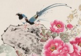 【已售】梁景欣 六尺《花開富貴》 青大美院學院派畫家