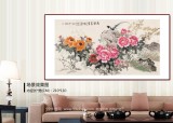 【已售】梁景欣 六尺《花開富貴》 青大美院學院派畫家