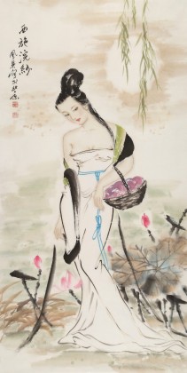 李鳳英 四尺《西施浣紗》 北京美協會員（詢價）