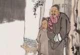 【已售】韓恩勝 四尺三開《出門見喜》中美協會員 水墨漫畫名家