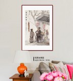 韓恩勝 四尺三開《恭賀新禧》中美協(xié)會(huì)員 水墨漫畫名家