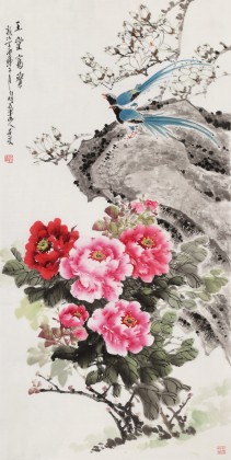 【已售】梁景欣 四尺《玉堂富貴》 青大美院學院派畫家