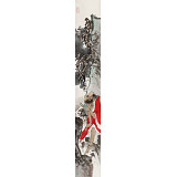 曹建濤 四尺對(duì)開《紅衣羅漢》 獨(dú)具特色水墨人物畫家