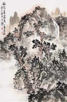 【已售】庾超然 四尺三開《秋清泉?dú)庀恪?黃鶴樓書畫院院長(zhǎng)