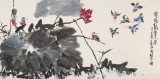 王永剛 四尺《荷塘聚翠圖》 國家一級美術師（詢價）