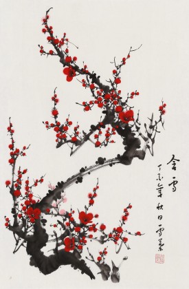 何華賢 四尺三開《含雪》 潁淮書畫名家