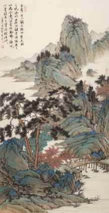 【已售】吳顯剛 四尺《溪橋歸晚圖》 貴州七星關(guān)美協(xié)主席