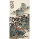 【已售】吳顯剛 四尺《溪橋歸晚圖》 貴州七星關美協主席
