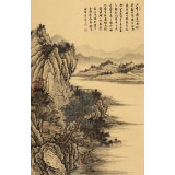【已售】吳顯剛 四尺三開《深山隱居圖》 貴州七星關美協主席