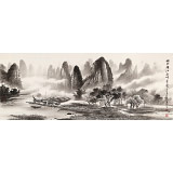 【已售】張慧仁 小六尺《煙雨漓江 千峰競秀》 廣西山水畫家協(xié)會(huì)常務(wù)理事