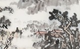 庾超然 四尺三開《秋江歸帆圖》 黃鶴樓書畫院院長