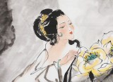 【已售】南海禪寺 妙林居士 四尺斗方《荷香悠遠》