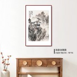 庾超然 四尺三開《松蔭觀瀑圖》 黃鶴樓書畫院院長
