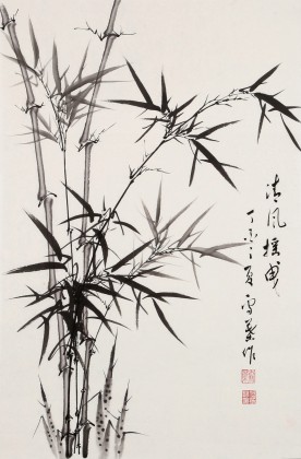 【已售】何華賢 四尺三開《清風搖曳》 潁淮書畫名家