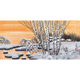 何一鳴 四尺三開《霞光映雪》 冰雪畫派畫家 師從于志學(xué)