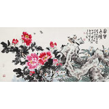 【已售】曲逸之 四尺《富貴白頭》 河南省著名花鳥畫家
