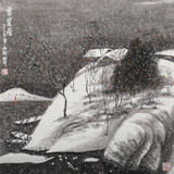 【已售】王永剛 四尺斗方《雪崖居》 國家一級美術師（詢價）