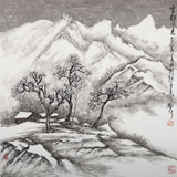 王永剛 四尺斗方《雪邨小景》 國家一級美術師（詢價）