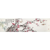 【已售】曲逸之 六尺對開《暗香》 河南省著名花鳥畫家