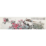 曲逸之 六尺對(duì)開(kāi)《春到南枝》 河南省著名花鳥(niǎo)畫家