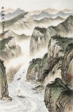 【已售】劉金河 作品《巴水激流》中國美術家協會會員