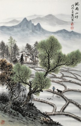 劉金河 作品《皖南山邨》中國美術家協會會員（詢價）