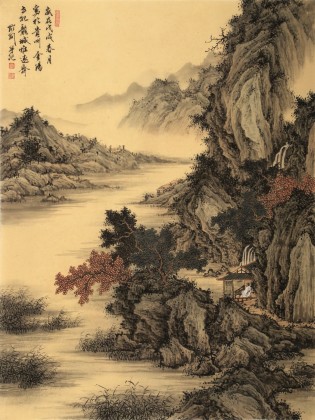 【已售】吳顯剛 《幽谷聽泉》貴州七星關(guān)美協(xié)主席