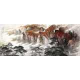 【已售可訂制】李碧峰 小八尺《秋山鳴泉圖》 中國書畫家協(xié)會理事