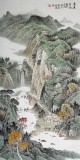【已售】廖崧越 四尺《春溪行旅》 廣西桂林美協會員