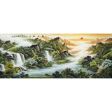 【已售】楊銘昌 小八尺《春山旭日》 安徽山水畫研究協(xié)會(huì)理事