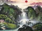 【已售】王友金 六尺《旭日東升》財源滾滾 左右逢源