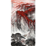 【已售】王友金 六尺《萬山紅遍》財源滾滾 左右逢源