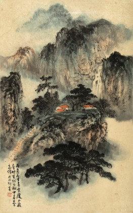 【已售】何實 四尺三開《雨過石生色》 吉林著名山水畫家