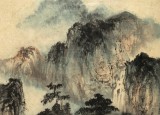 【已售】何實 四尺三開《雨過石生色》 吉林著名山水畫家