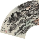 【已售】張建文 扇面《縱橫湖山》 中美協(xié)會(huì)員 清華美院高研班導(dǎo)師