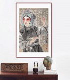 梁健 畫戲《俏花旦》 當(dāng)代百杰畫家 中美協(xié)會(huì)員 代表作花旦題材